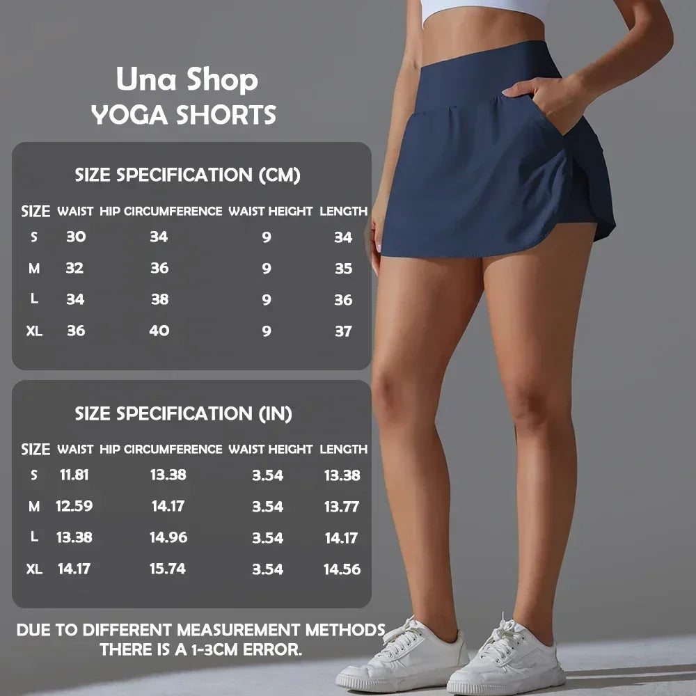 Una-Shop High Waist Pockets Yoga Shorts for Women Sports Push Up Workout Clothes Leggings for Fitness Sportswear for Gym Pants